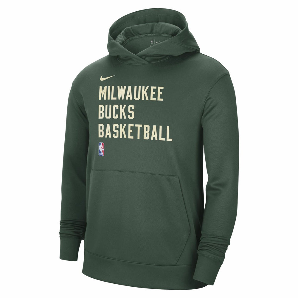 Milwaukee Bucks Unisex 2023/24 Performance Spotlight On-Court Practice Pullover Hoodie Hunter Green | Nike Lifestyle