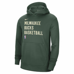 Milwaukee Bucks Unisex 2023/24 Performance Spotlight On-Court Practice Pullover Hoodie Hunter Green | Nike Lifestyle