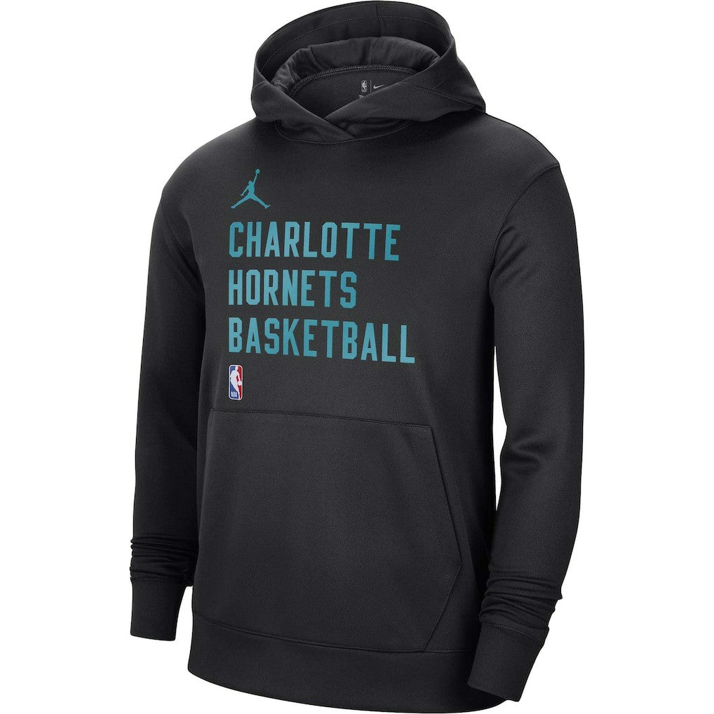 Charlotte Hornets Jordan Brand Unisex 2023/24 Performance Spotlight On-Court Practice Pullover Hoodie Black