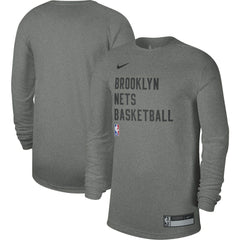 Brooklyn Nets Unisex 2023/24 Legend On-Court Practice Long Sleeve T-Shirt Heather Gray | Nike Lifestyle