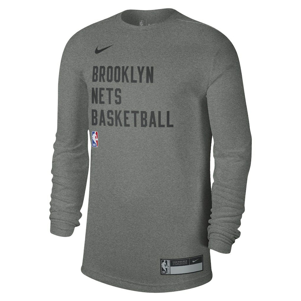 Brooklyn Nets Unisex 2023/24 Legend On-Court Practice Long Sleeve T-Shirt Heather Gray | Nike Lifestyle