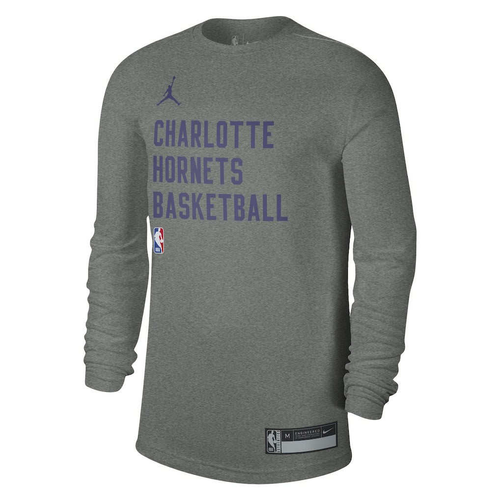 Charlotte Hornets Jordan Brand Unisex 2023/24 Legend On-Court Practice Long Sleeve T-Shirt Heather Gray
