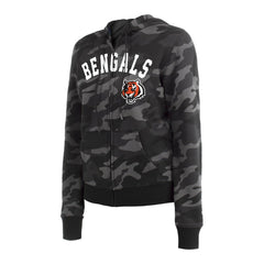 Cincinnati Bengals New Era Women's Camo Full-Zip Hoodie Black