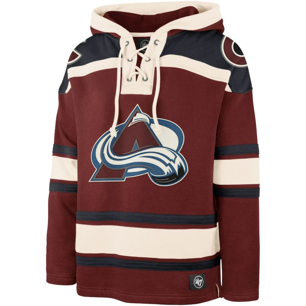 Cale Makar Colorado Avalanche '47 Player Name & Number Lacer Pullover Hoodie - Burgundy - NHL 5266613