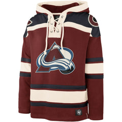 Cale Makar Colorado Avalanche '47 Player Name & Number Lacer Pullover Hoodie - Burgundy - NHL 5266613