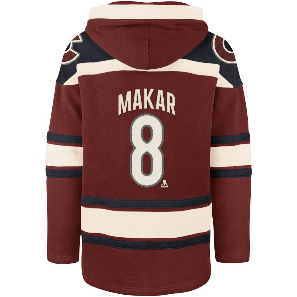 Cale Makar Colorado Avalanche '47 Player Name & Number Lacer Pullover Hoodie - Burgundy - NHL 5266613