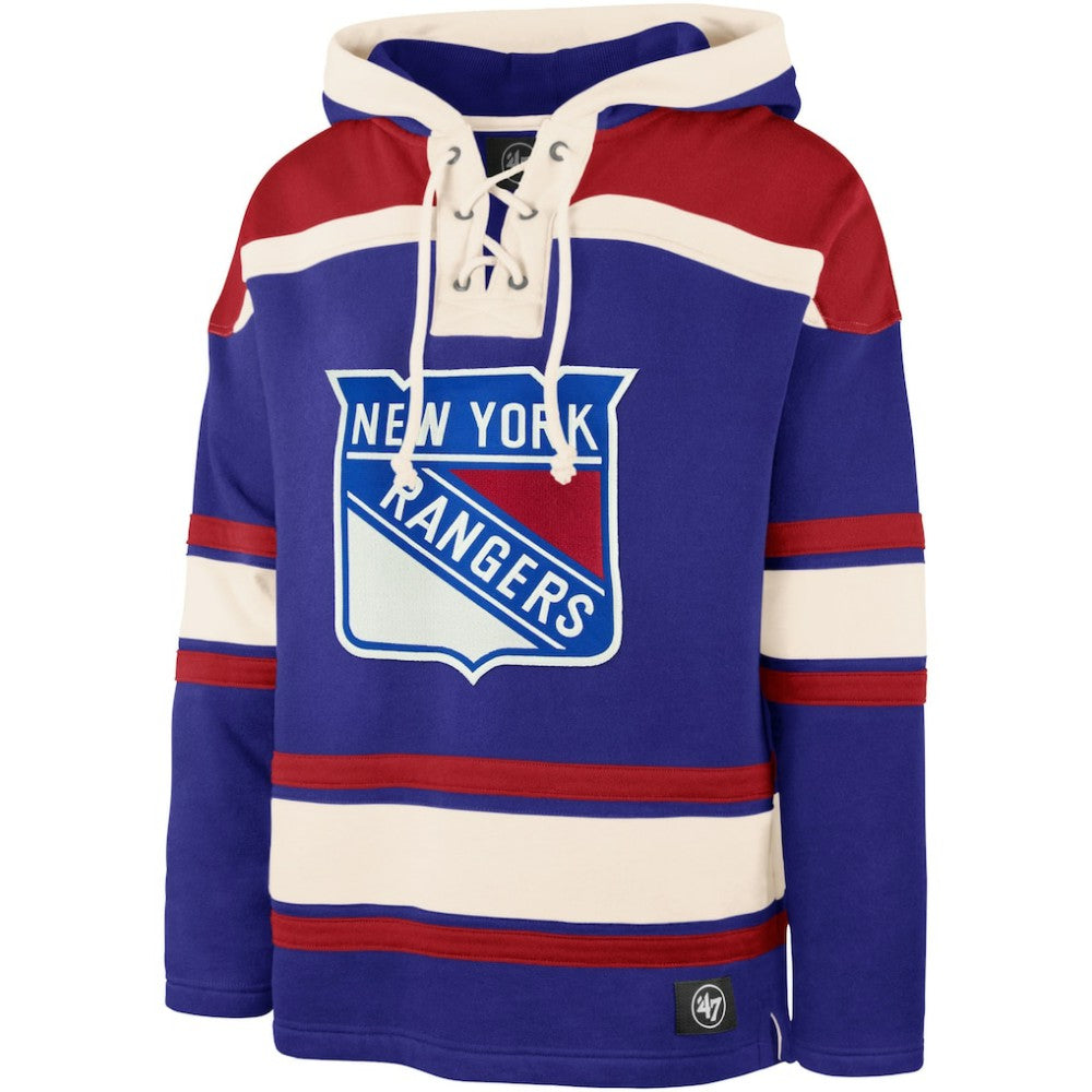 Mika Zibanejad New York Rangers '47 Player Name & Number Lacer Pullover Hoodie - Blue - NHL 5266614