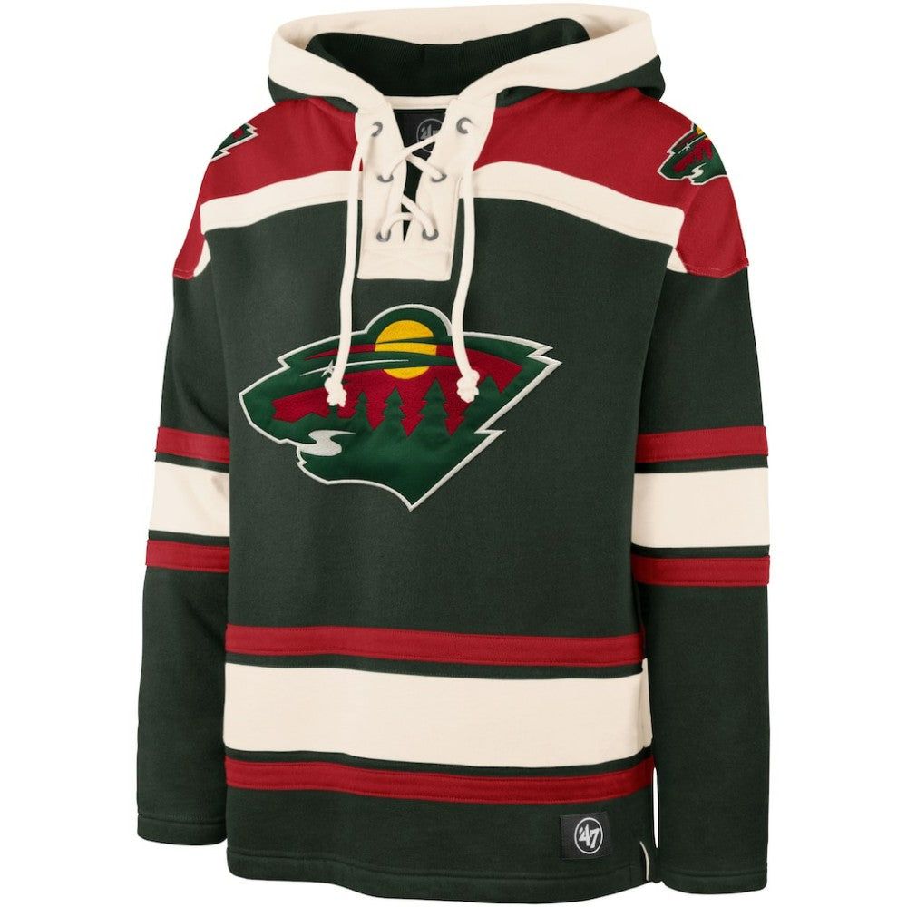 Kirill Kaprizov Minnesota Wild '47 Player Name & Number Lacer Pullover Hoodie - Green - NHL 5266615