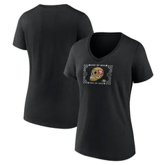 San Francisco 49ers Women's Sugar Skull V-Neck T-Shirt Black