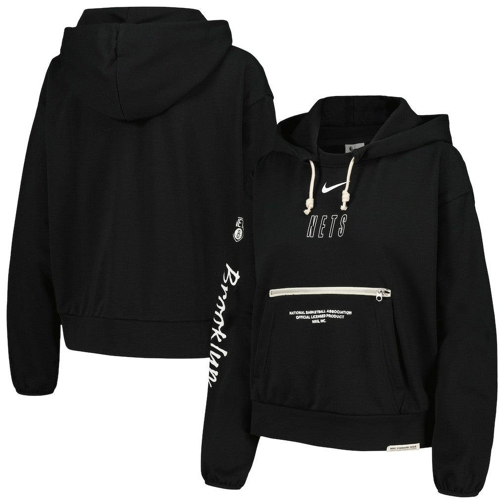 Brooklyn Nets Women's Courtside Standard Issue Performance Pullover Hoodie Black | Nike outlet