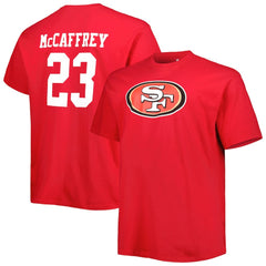 Fanatics Christian McCaffrey San Francisco 49ers Big & Tall Player Name & Number T-Shirt Scarlet