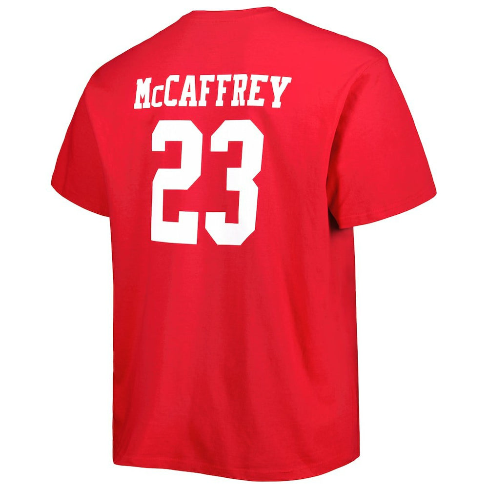 Fanatics Christian McCaffrey San Francisco 49ers Big & Tall Player Name & Number T-Shirt Scarlet