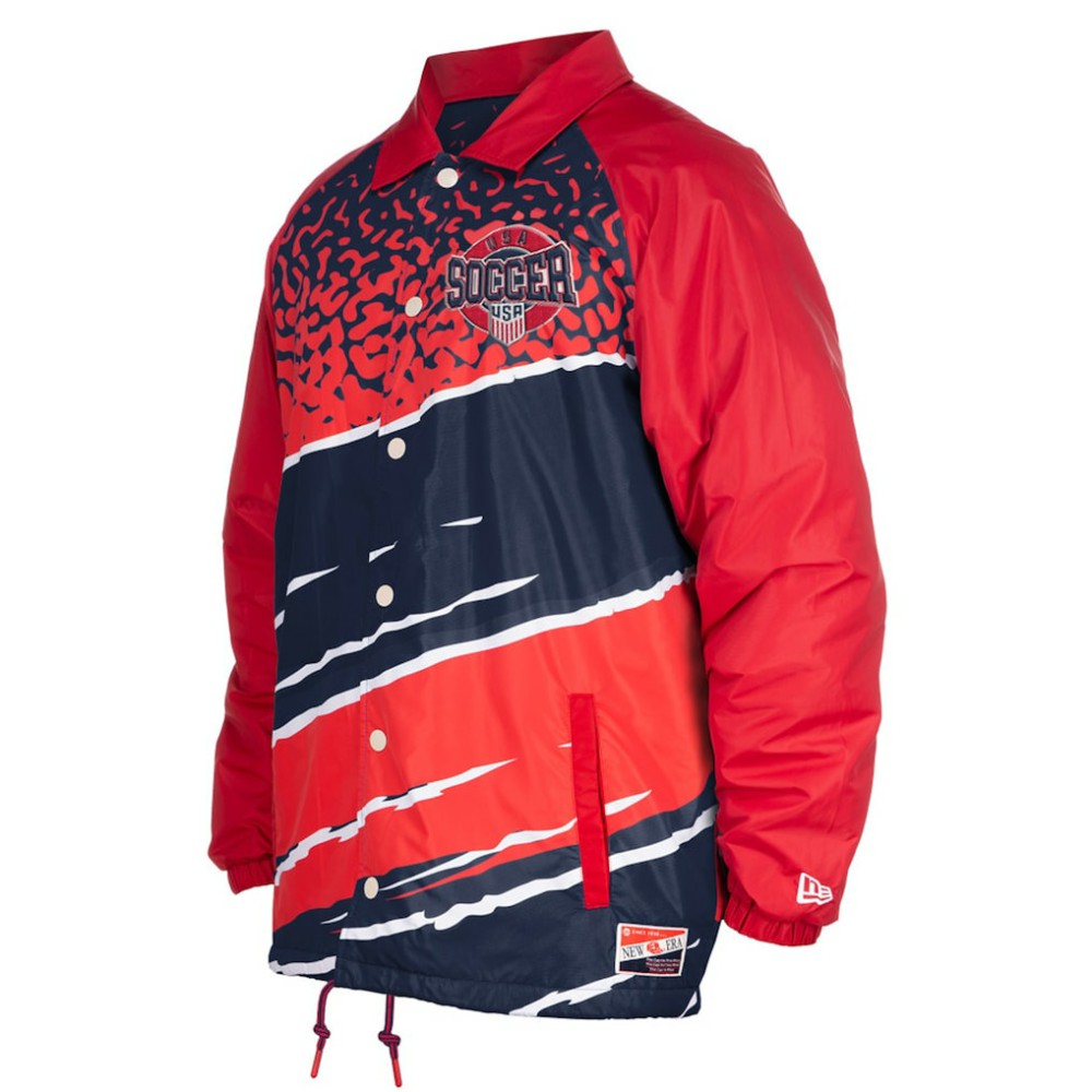 USMNT 5th & Ocean by New Era Throwback Coaches Raglan Full-Snap Jacket Navy - New Era outlet