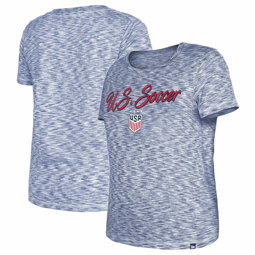 USWNT 5th & Ocean by New Era Women's Active Space Dye Jersey T-Shirt Navy - New Era Discount