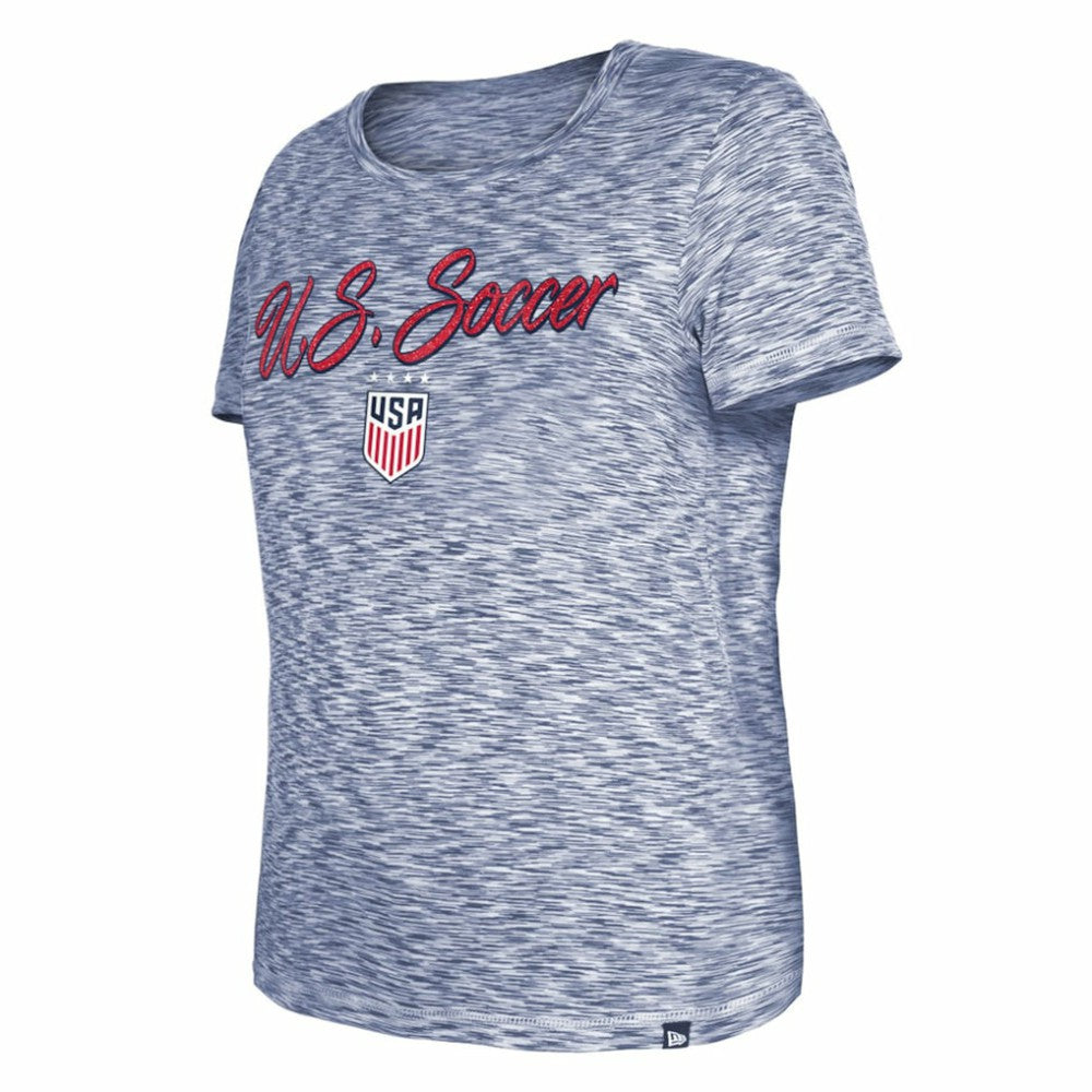 USWNT 5th & Ocean by New Era Women's Active Space Dye Jersey T-Shirt Navy - New Era Discount