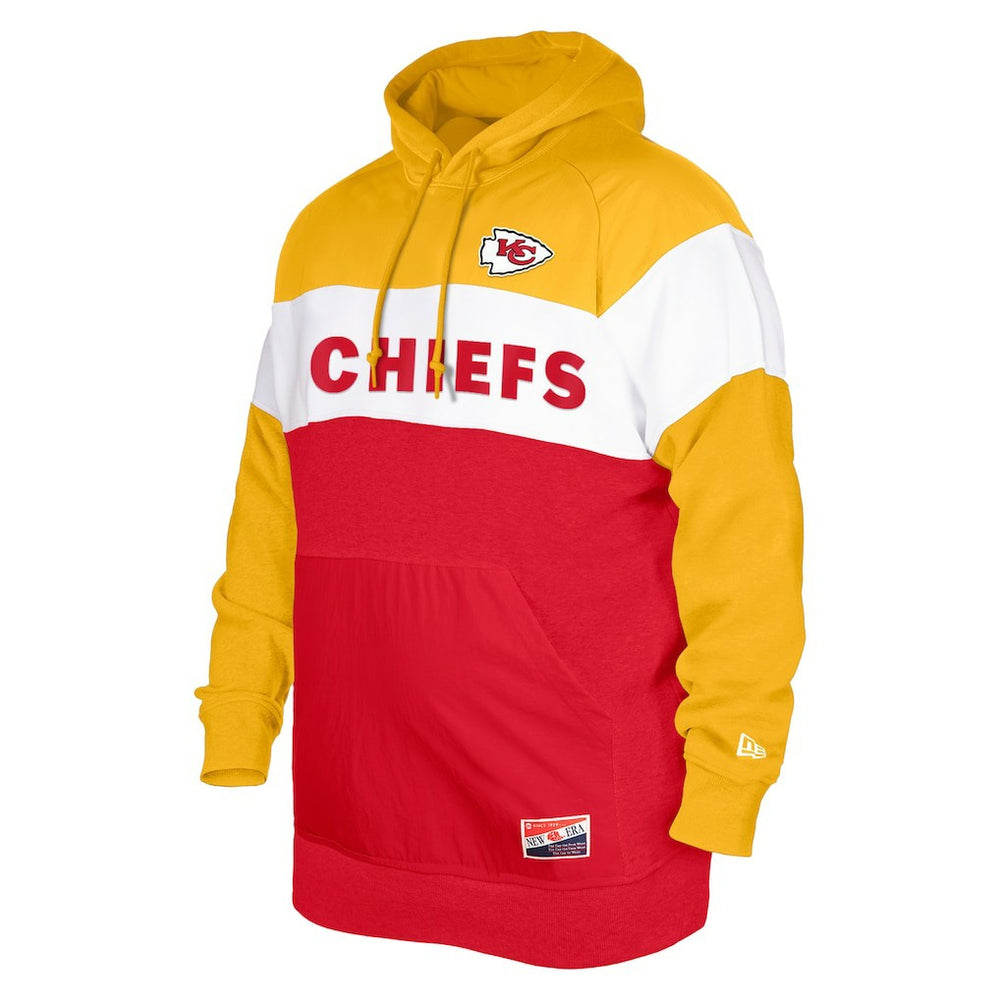 Kansas City Chiefs New Era Big & Tall Current Colorblock Pullover Hoodie Red