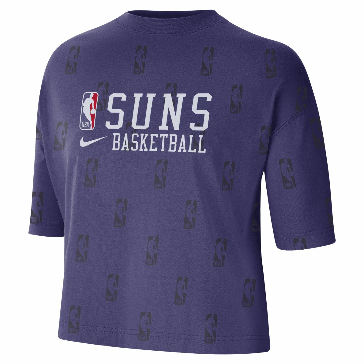 Phoenix Suns Women's Allover NBA Logo Boxy T-Shirt Purple | Nike outlet