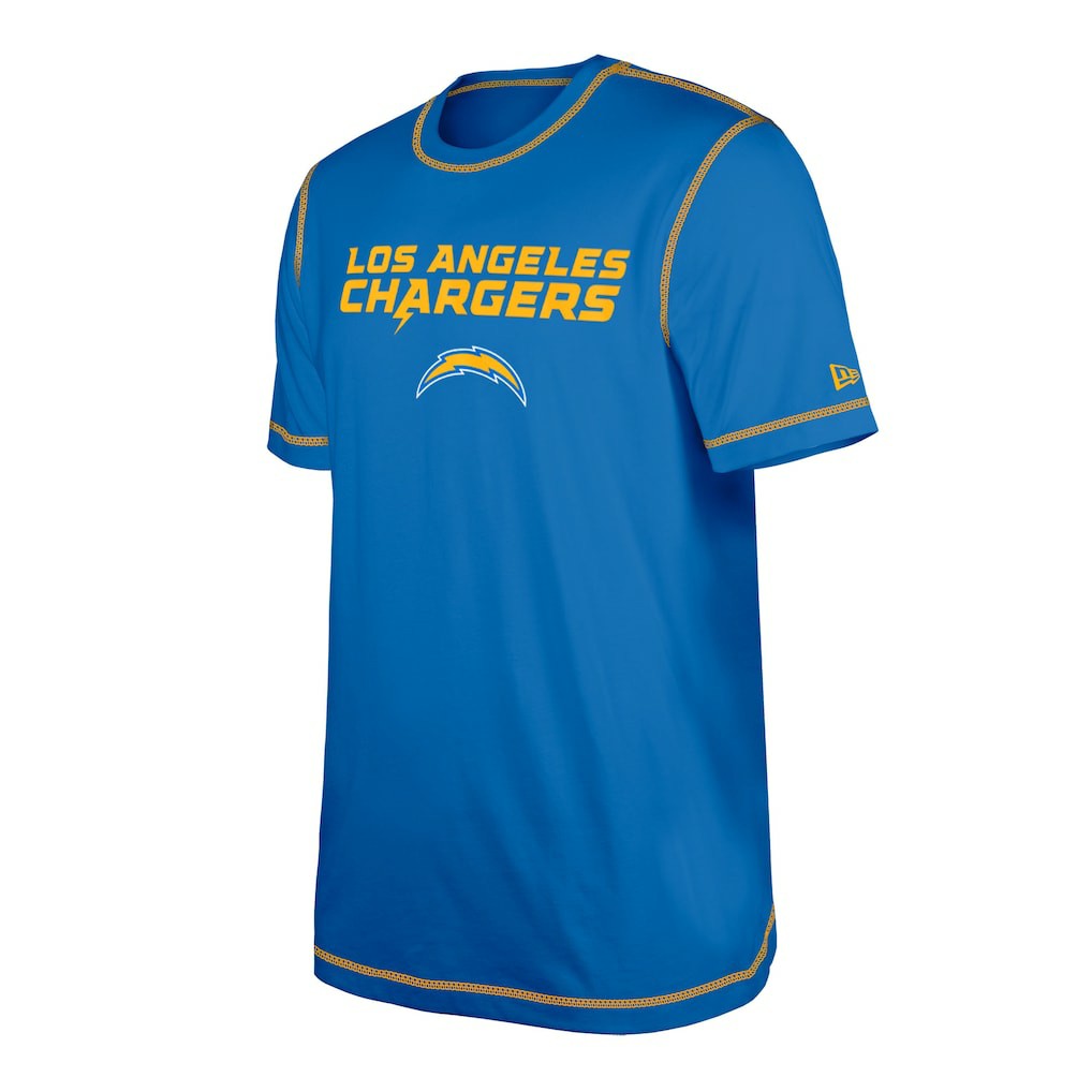 Los Angeles Chargers New Era Third Down Puff Print T-Shirt Blue