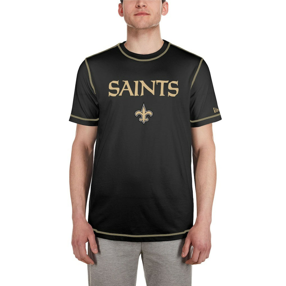 New Orleans Saints New Era Third Down Puff Print T-Shirt Black