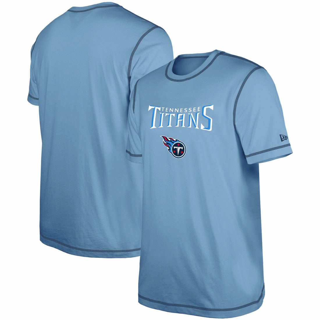 Tennessee Titans New Era Third Down Puff Print T-Shirt Light Blue