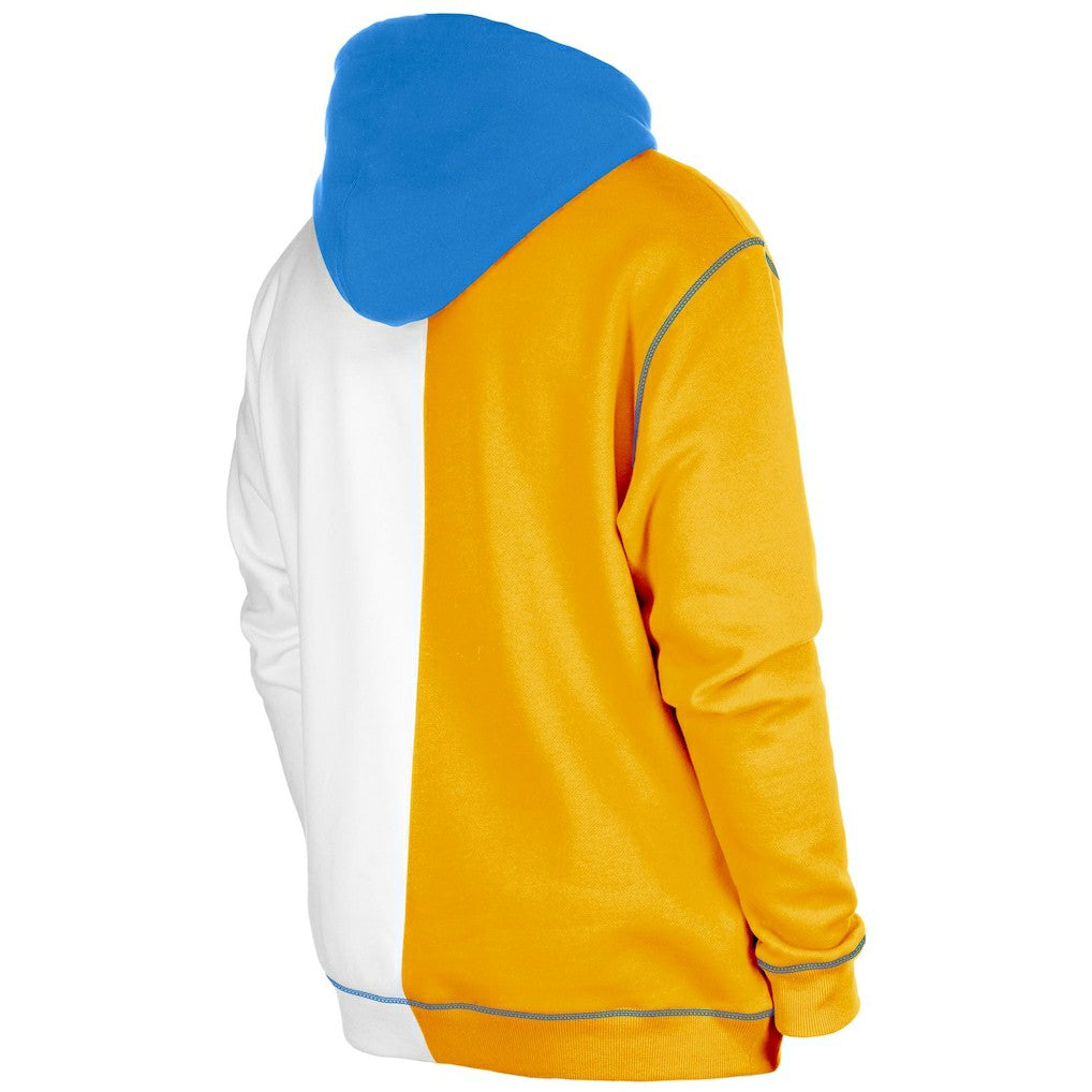 Los Angeles Chargers New Era Third Down Split Raglan Pullover Hoodie Gold/White