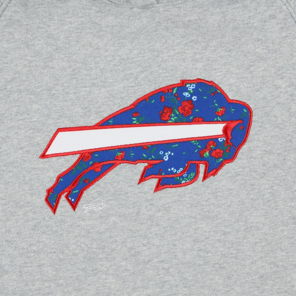 Buffalo Bills New Era Women's Floral Raglan Pullover Hoodie Gray