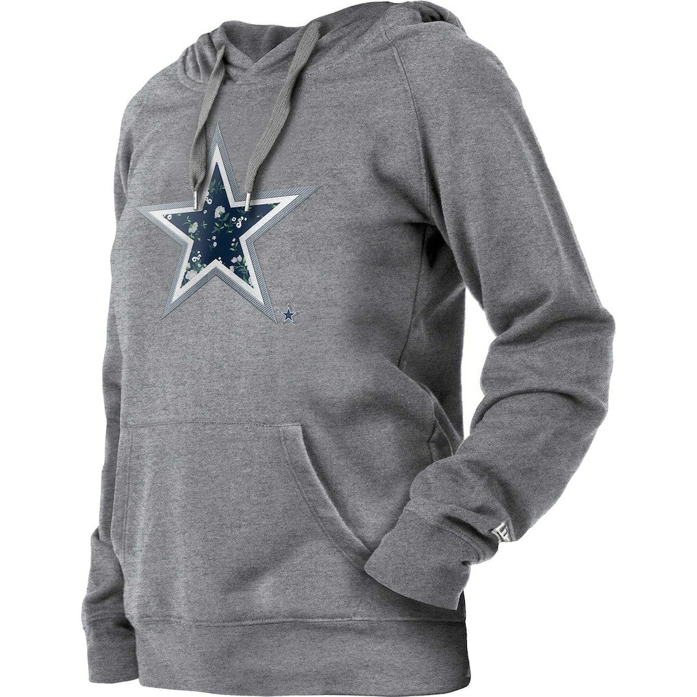 Dallas Cowboys New Era Women's Floral Raglan Pullover Hoodie Gray