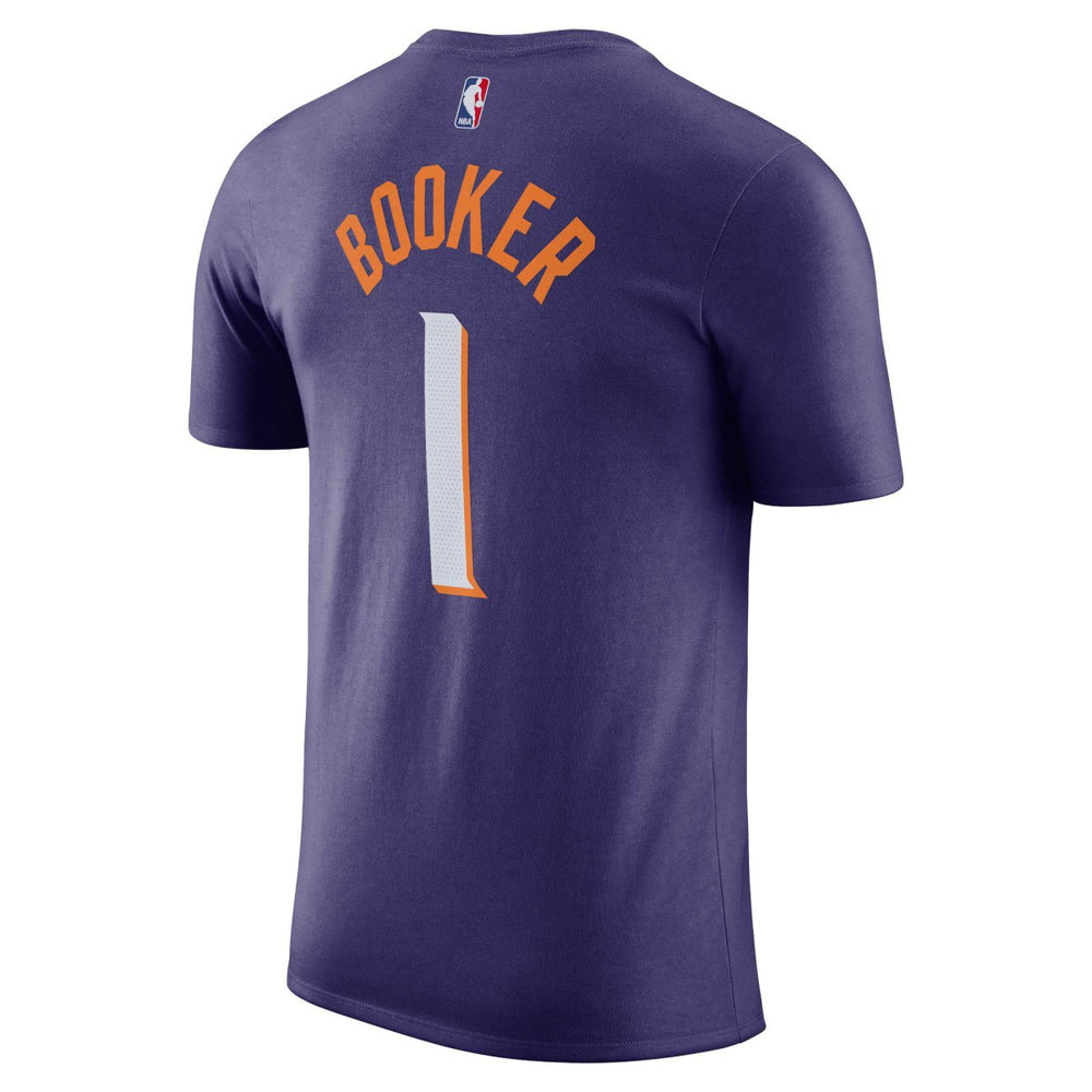 Devin Booker Phoenix Suns Icon 2022/23 Name & Number T-Shirt Purple | Nike US