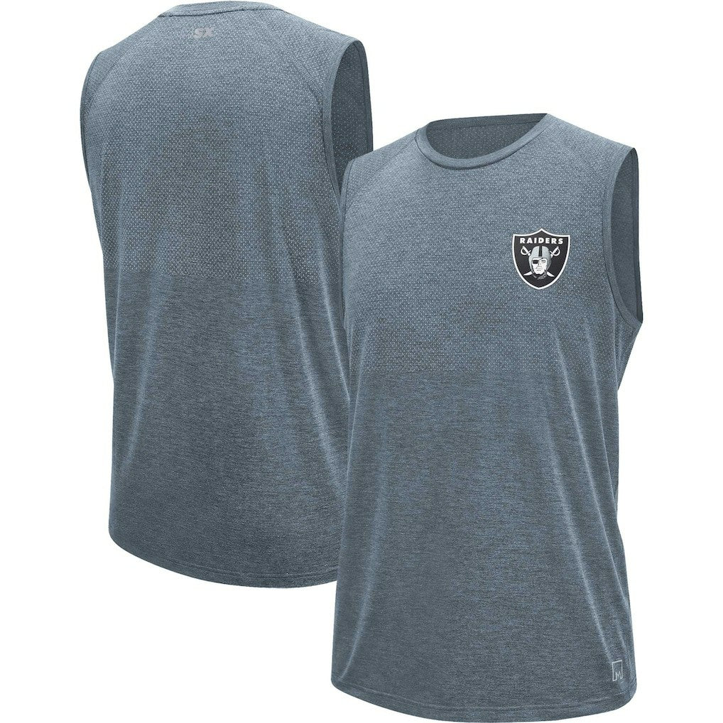 Las Vegas Raiders MSX by Michael Strahan Warm Up Sleeveless T-Shirt Gray