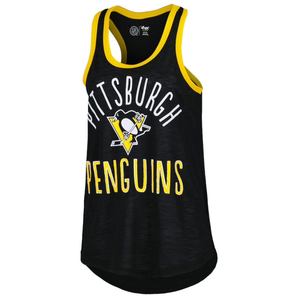 Pittsburgh Penguins G-III 4Her by Carl Banks Women's First Base Racerback Scoop Neck Tank Top - Black - NHL 5271919