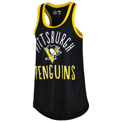 Pittsburgh Penguins G-III 4Her by Carl Banks Women's First Base Racerback Scoop Neck Tank Top - Black - NHL 5271919
