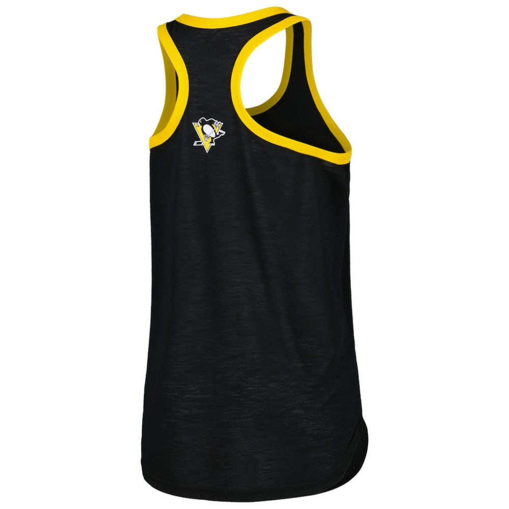 Pittsburgh Penguins G-III 4Her by Carl Banks Women's First Base Racerback Scoop Neck Tank Top - Black - NHL 5271919
