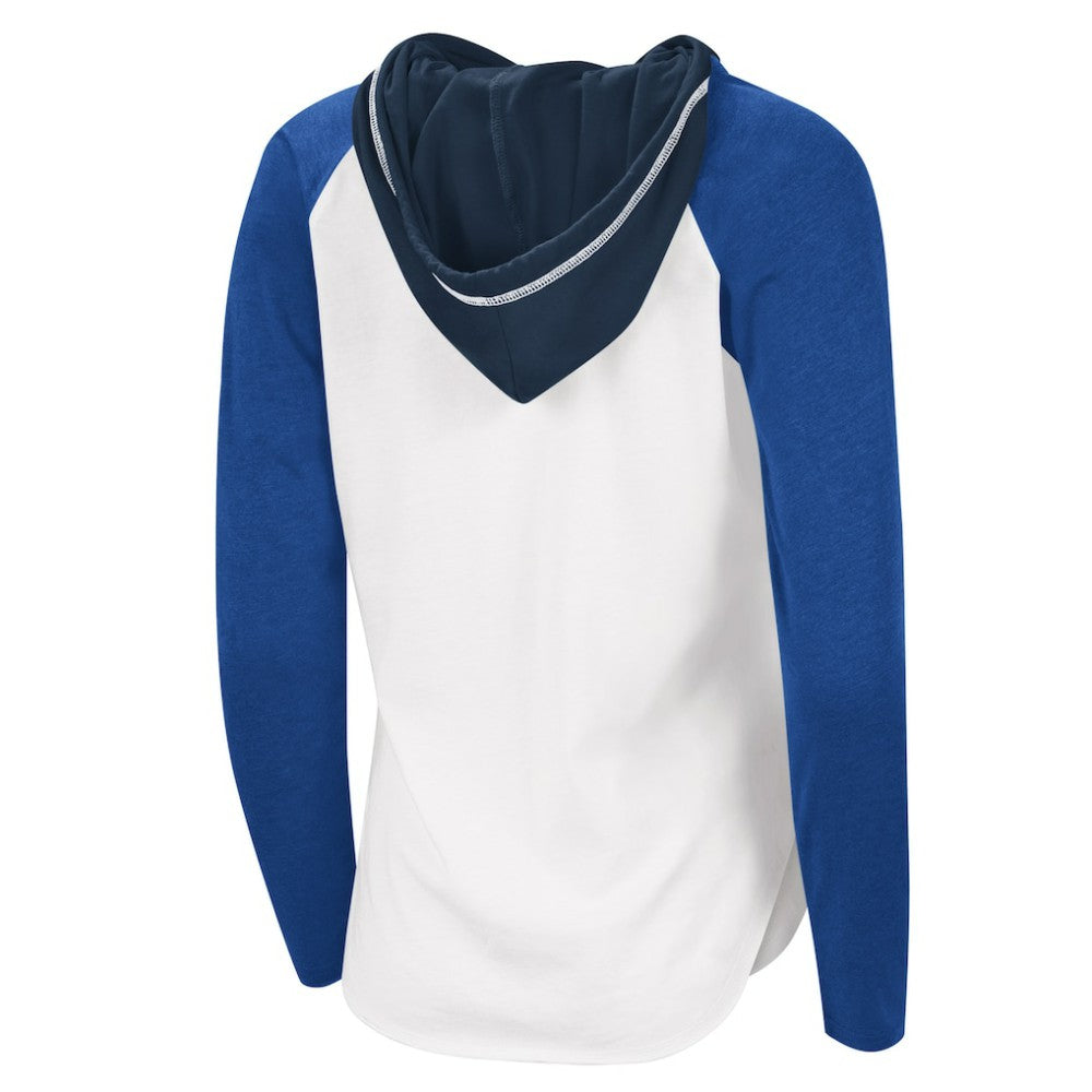 St. Louis Blues G-III 4Her by Carl Banks Women's MVP Raglan Lightweight Hooded T-Shirt - White/Blue - NHL 5271972