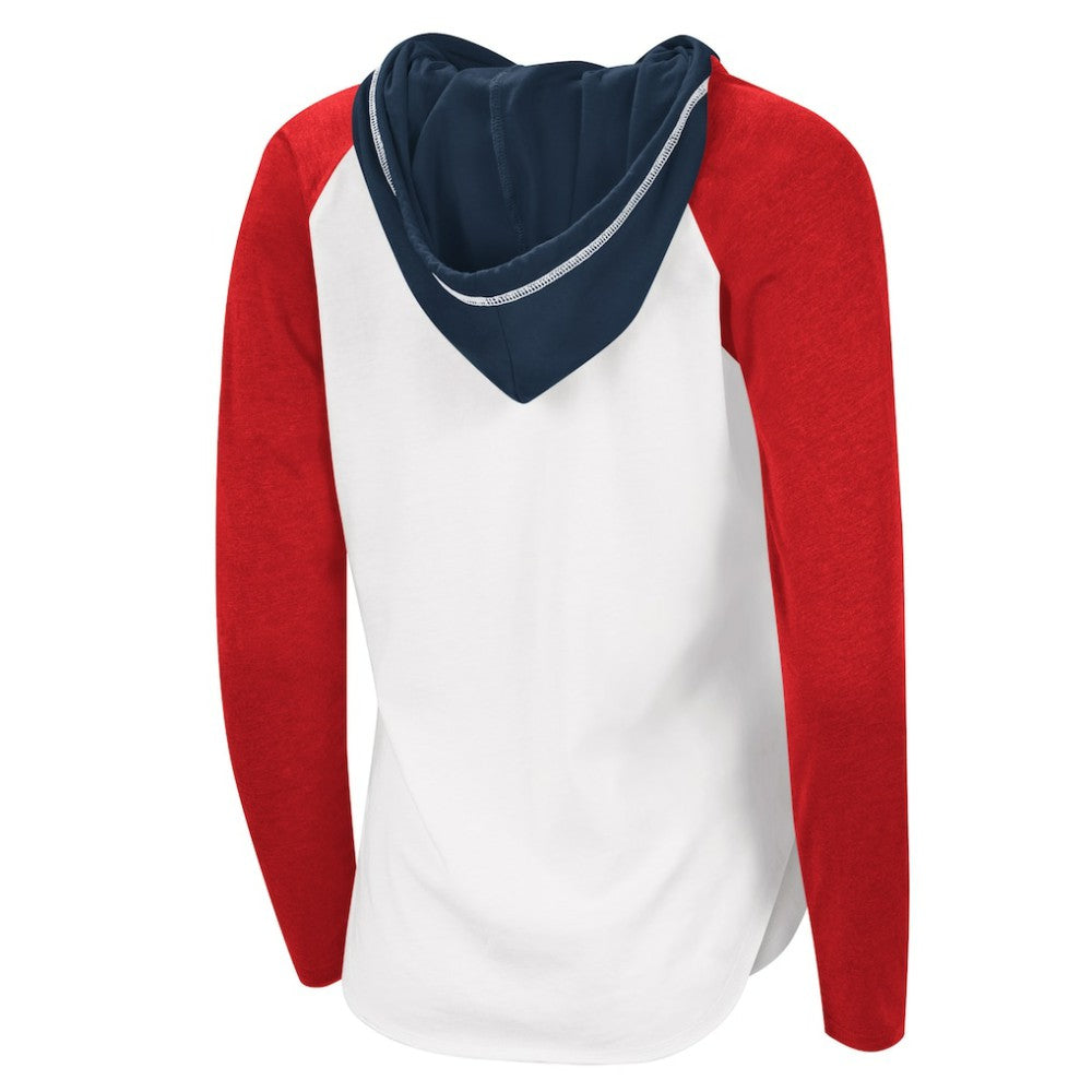 Washington Capitals G-III 4Her by Carl Banks Women's MVP Raglan Lightweight Hooded T-Shirt - White/Heather Red - NHL 5271976