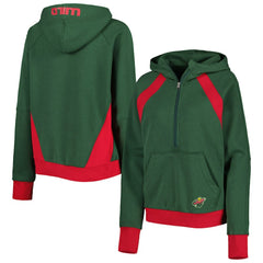 Minnesota Wild Starter Women's Wishbone Half-Zip Hoodie - Green - NHL 5271984