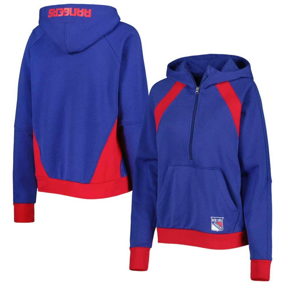 New York Rangers Starter Women's Wishbone Half-Zip Hoodie - Blue - NHL 5271986