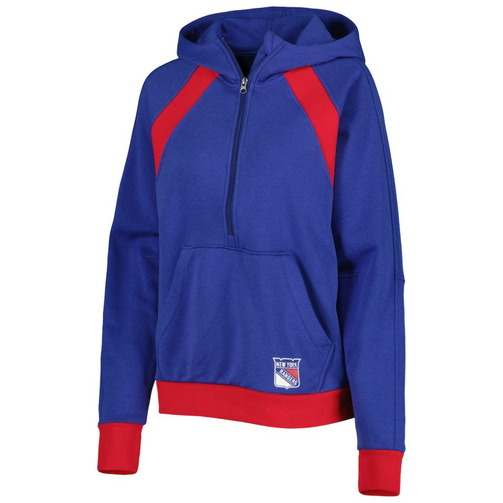 New York Rangers Starter Women's Wishbone Half-Zip Hoodie - Blue - NHL 5271986