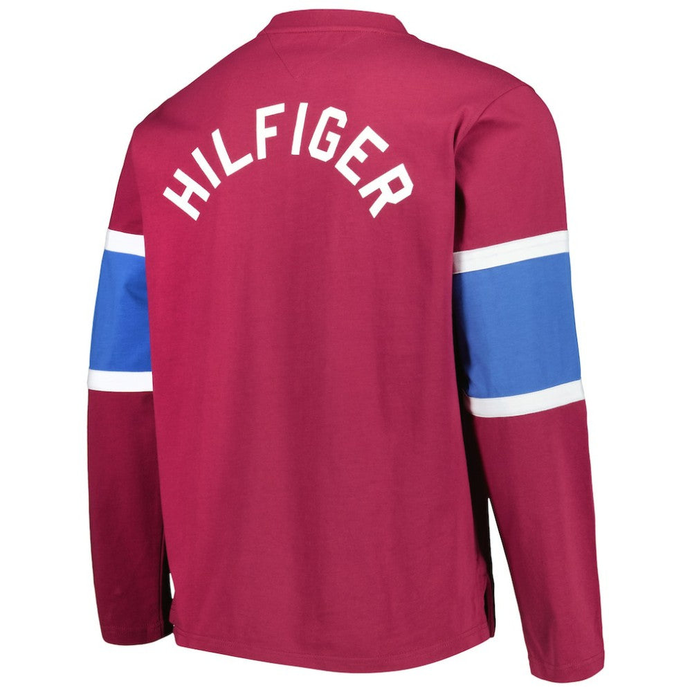 Colorado Avalanche Tommy Hilfiger Walter Lace-Up Long Sleeve Top - Burgundy - NHL 5272037