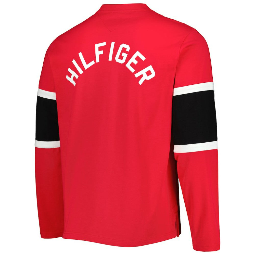 Detroit Red Wings Tommy Hilfiger Walter Lace-Up Long Sleeve Top - Red - NHL 5272039