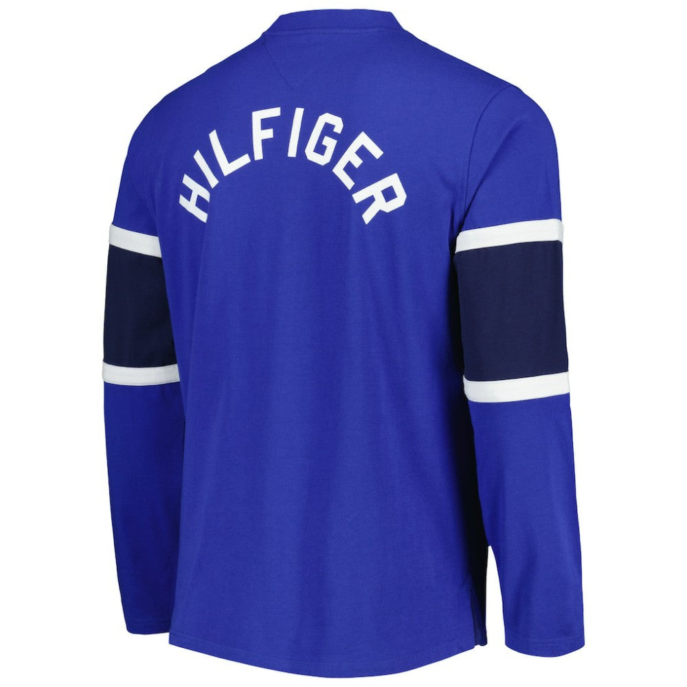 St. Louis Blues Tommy Hilfiger Walter Lace-Up Long Sleeve Top - Blue - NHL 5272043