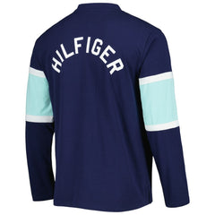Seattle Kraken Tommy Hilfiger Walter Lace-Up Long Sleeve Top - Deep Sea Blue - NHL 5272044