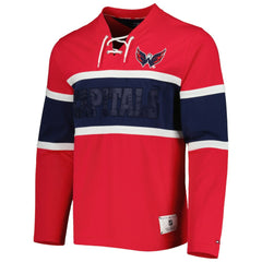Washington Capitals Tommy Hilfiger Walter Lace-Up Long Sleeve Top - Red - NHL 5272046