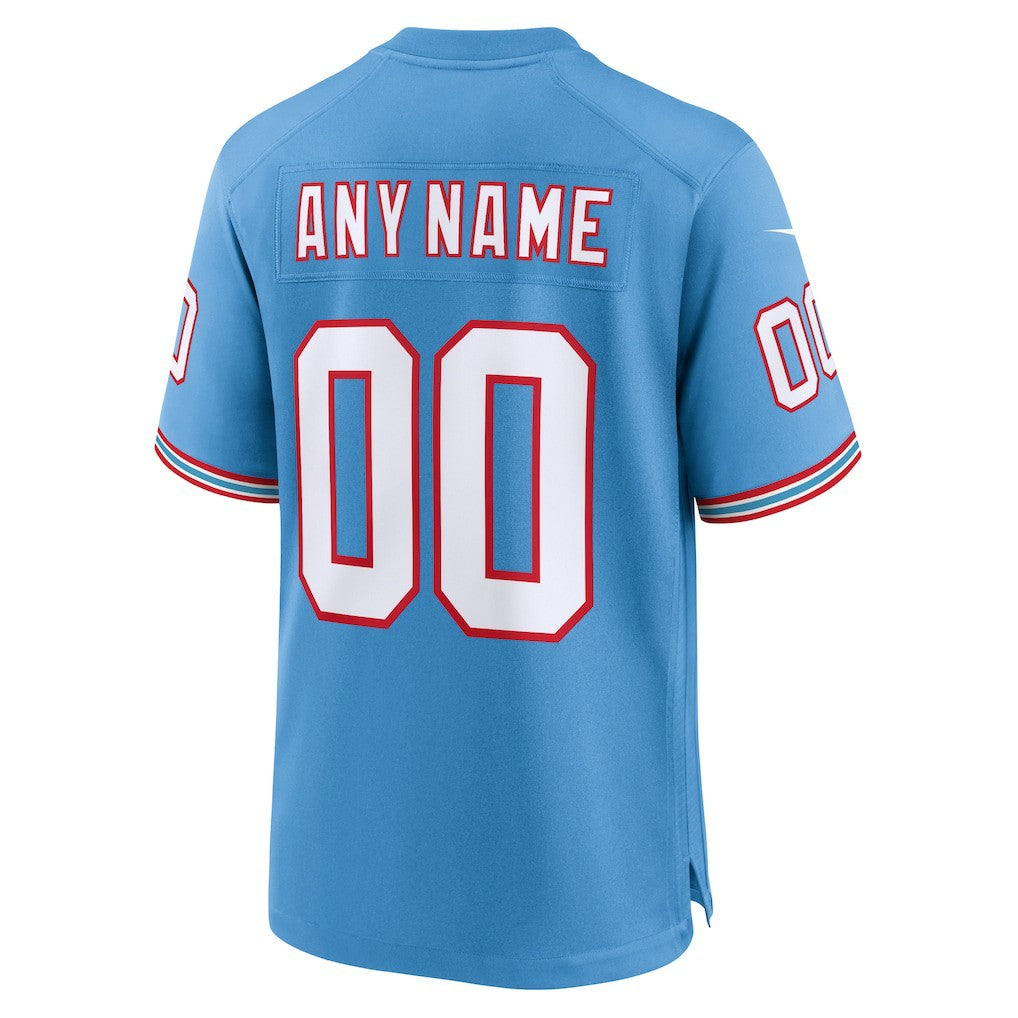 Nike Tennessee Titans Oilers Throwback Custom Game Jersey Light Blue