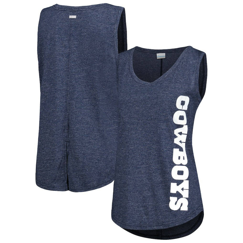 Columbia Dallas Cowboys Women's Cades Cape Omni-Wick Tri-Blend Tank Top Navy