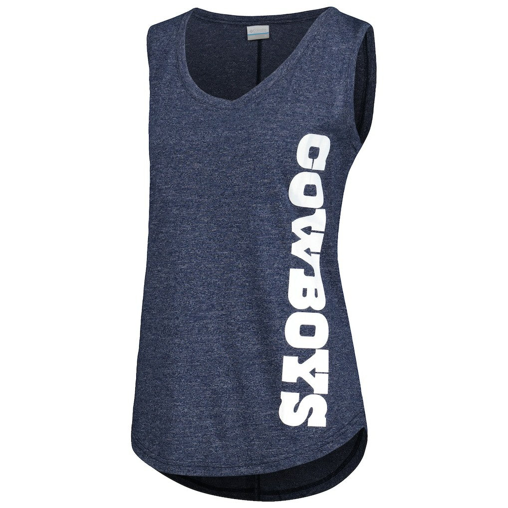 Columbia Dallas Cowboys Women's Cades Cape Omni-Wick Tri-Blend Tank Top Navy