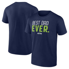 Seattle Seahawks Best Dad Ever Team T-Shirt College Navy