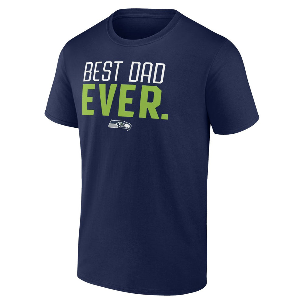 Seattle Seahawks Best Dad Ever Team T-Shirt College Navy