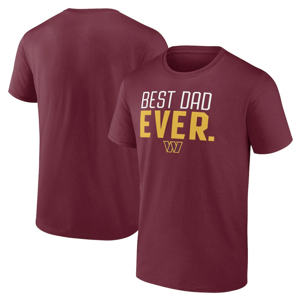 Washington Commanders Best Dad Ever Team T-Shirt Burgundy