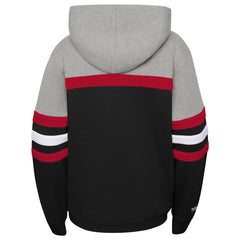 Chicago Bulls Youth Hardwood Classics Head Coach Pullover Hoodie Black/Heather Gray | Mitchell & Ness for sale