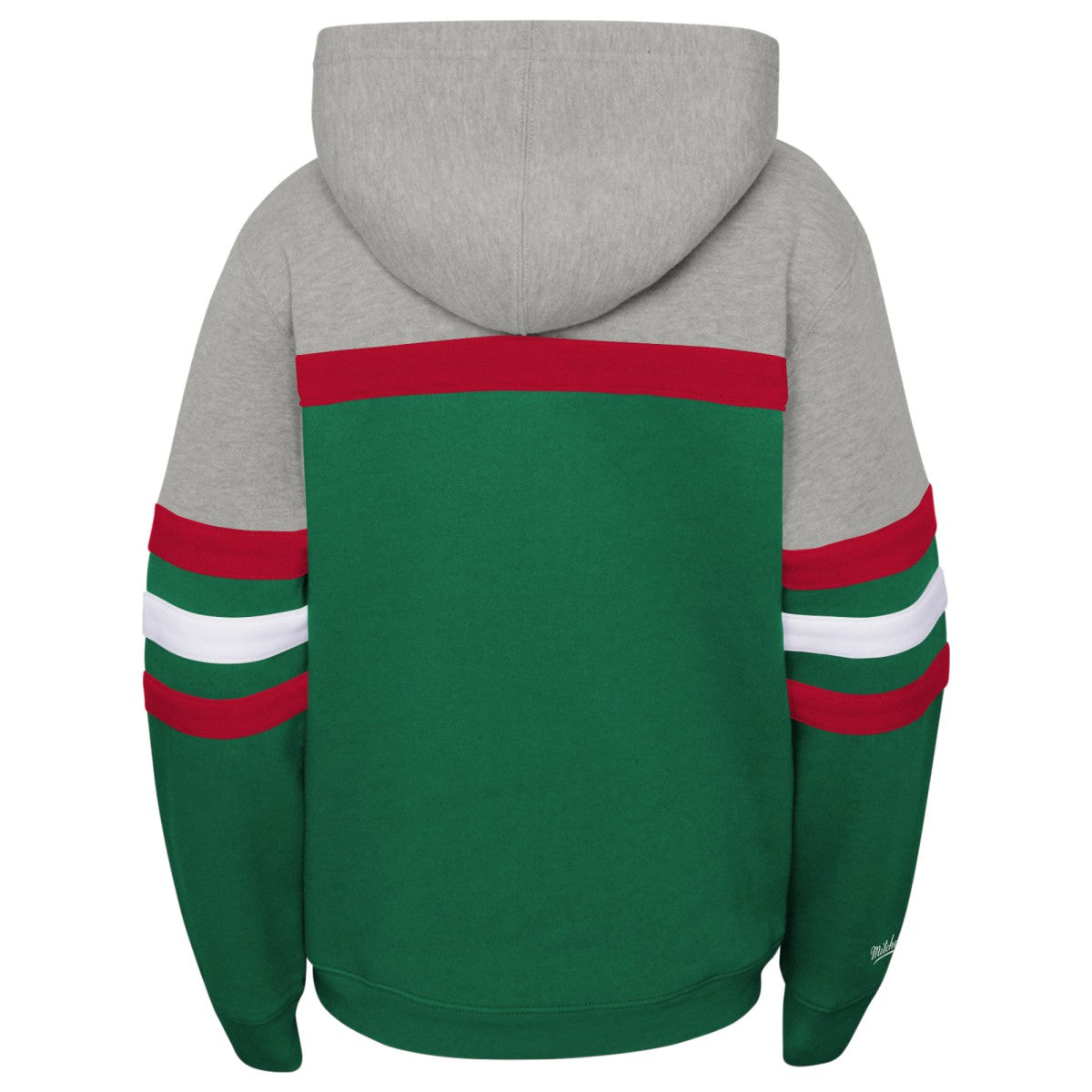 Milwaukee Bucks Youth Hardwood Classics Head Coach Pullover Hoodie Green/Heather Gray | Mitchell & Ness for sale
